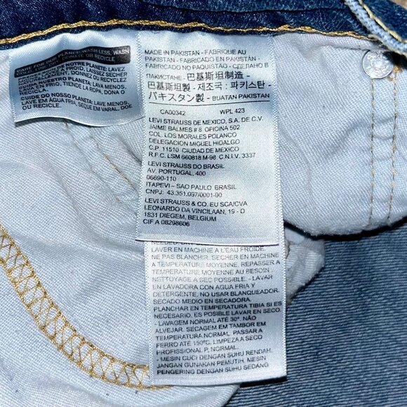 Levis Sz 36W 34L Men’s 514 Dark Blue Boot Cut Straight Leg Jeans - Picture 4 of 7